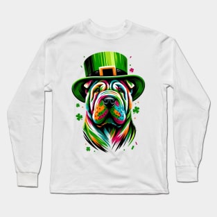 Chinese Shar-Pei Celebrates Saint Patrick's Day Long Sleeve T-Shirt